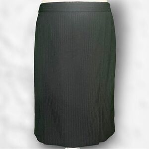 Theory Black Striped Wool Blend Split Hem Pencil Skirt Size 8